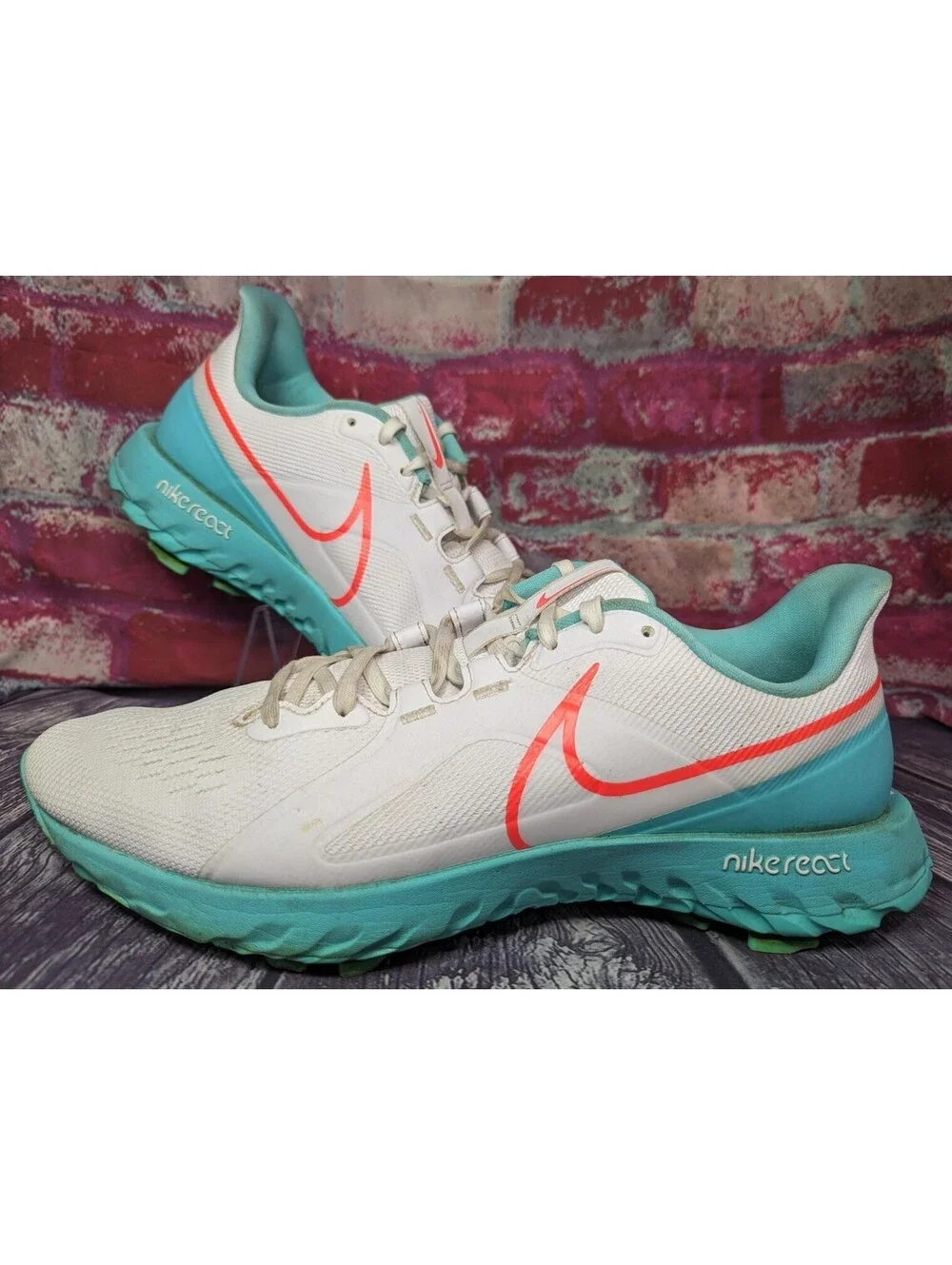 Nike React Infinity Pro Golf Shoes South Beach Koepka CT6620 Mens 12 WHITE TEAL